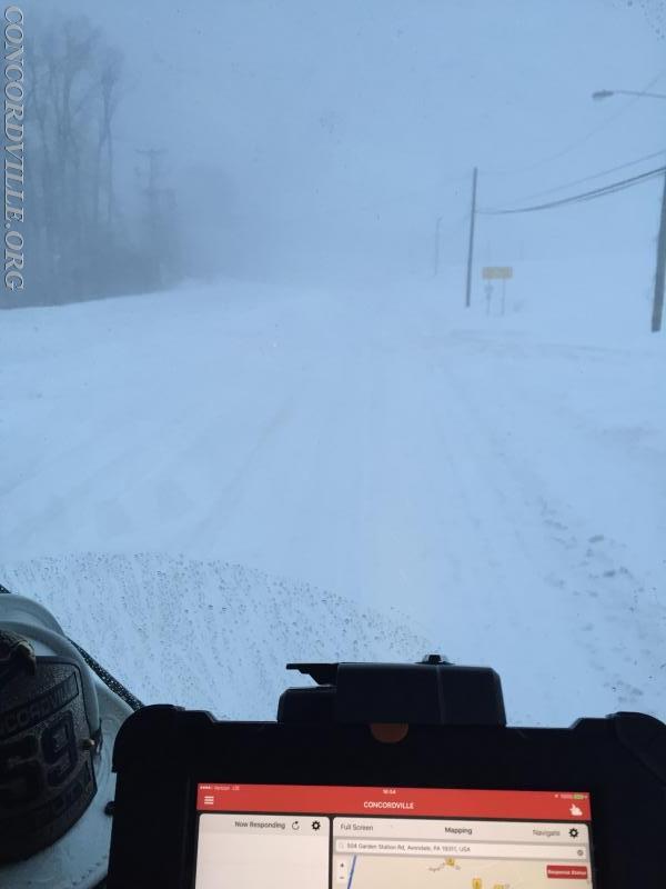 Engine 592 responding during the snow storm - Concord Township - January 2016