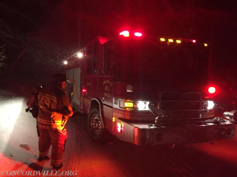 Crew from 592 clearing a call during the snow storm - Birmingham Twp. - January 2016