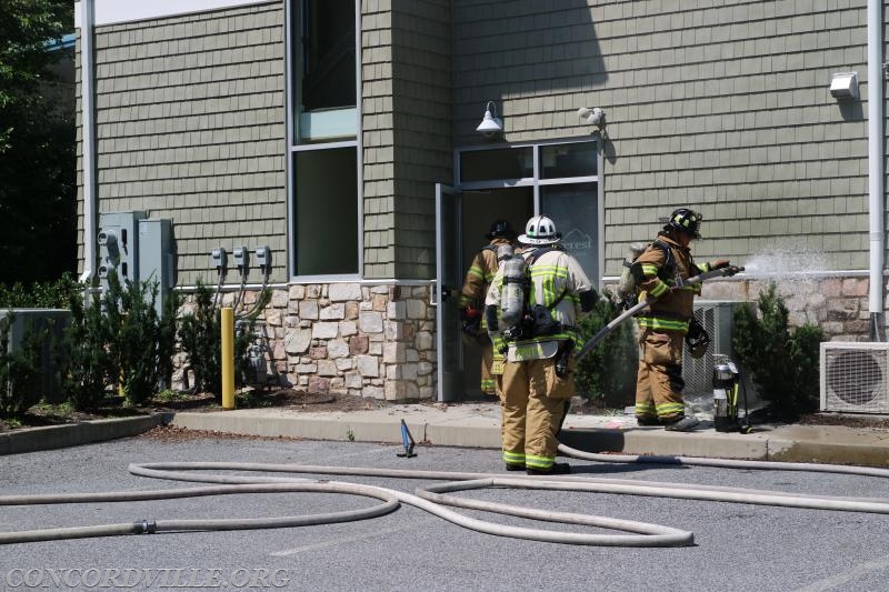 Mulch Fire against a building - Chadds Ford Township - July 2016